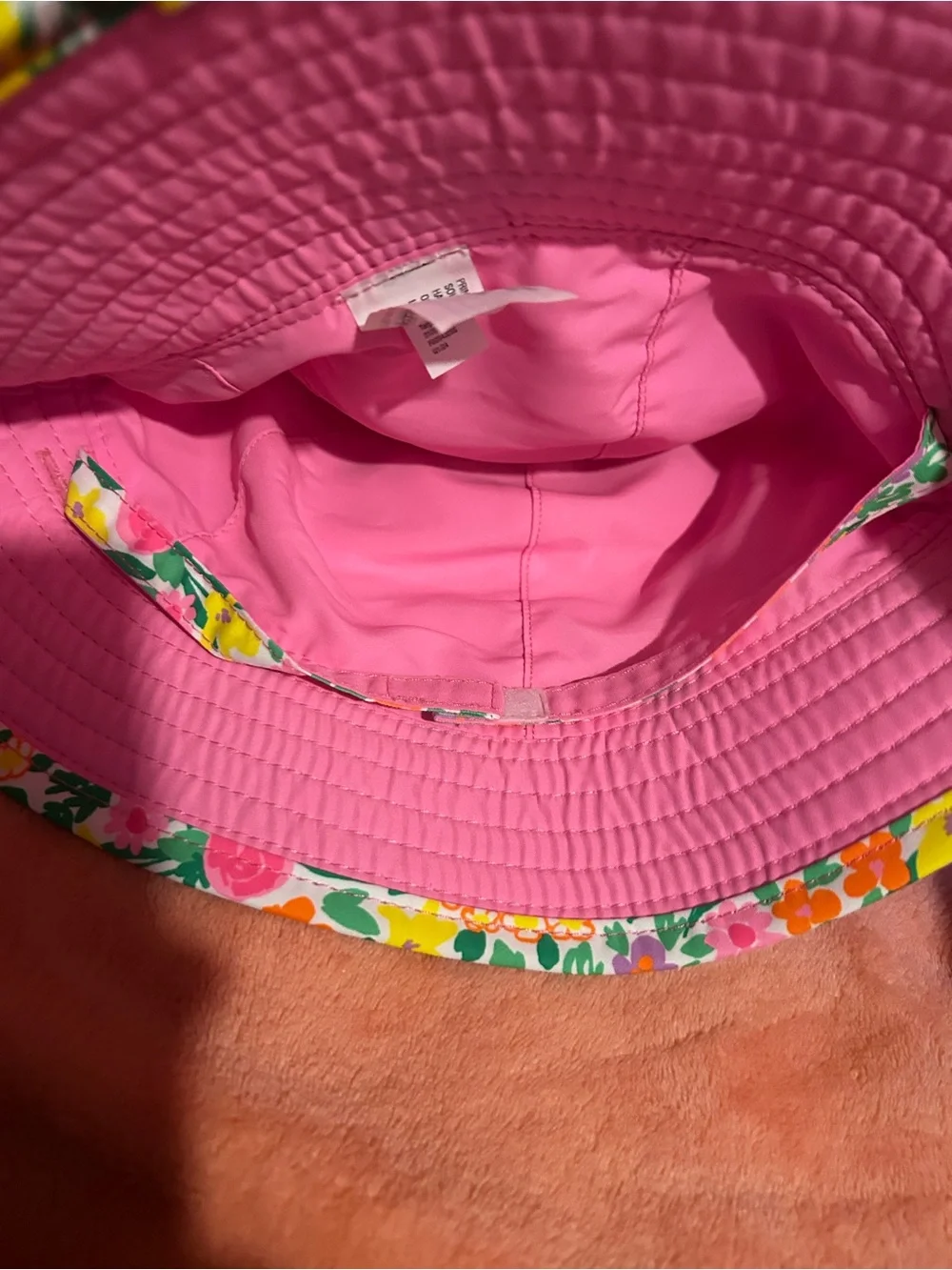 Lilly Pulitzer Girls Floral Sun Bucket Hat - Pink, Yellow & Green